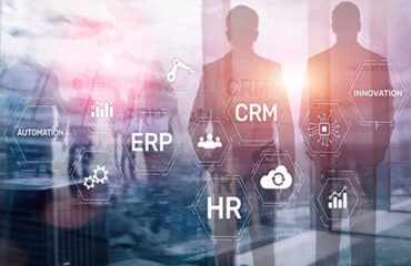 ERP, Business innovation concept on blurred background.